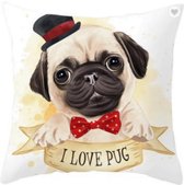 Kussenhoes 45x45 cm - Hond Funny 1