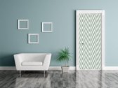 Sticky Decoration - Luxe Deursticker Retro groen-wit - op maat voor jouw deur