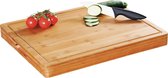 Bamboe houten snijplank/hakblok 40 x 50 cm - Keukenbenodigdheden - Kookbenodigdheden - Dikke snijplanken van hout - Snijplankjes/snijplankje
