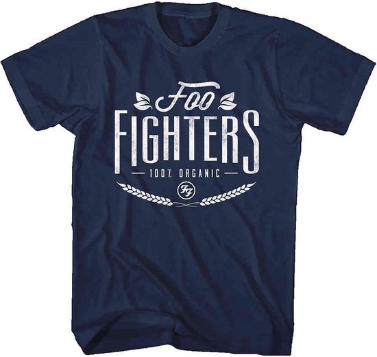 Foo Fighters Heren Tshirt -M- 100% Organic Blauw