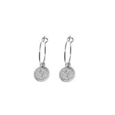 palmtree coin hoops - zilver