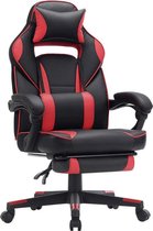 MIRA Home - Gamingstoel - Bureaustoel voor volwassenen - Gamen - Kunststof - Zwart/Rood - 67x66x116