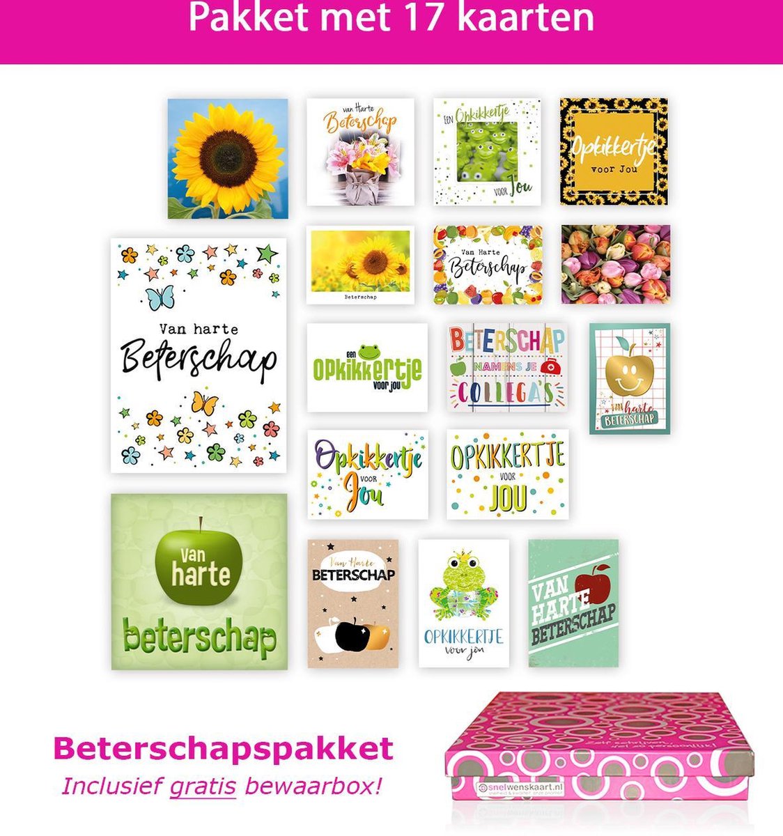 Beterschapskaarten pakket - 17 kaarten + gratis bewaarbox | bol.com