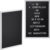 Relaxdays 2x letterbord 30x45 - decoratie - letter board - bord voor letters - wit