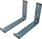 GoudmetHout Industriële Plankdragers L-vorm UP 20 cm - Staal - Zonder Coating - 4 cm x 20 cm x 15 cm - Plankendrager