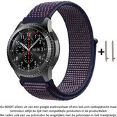 Indigo / Blauw / Paars Nylon Bandje voor bepaalde 20mm smartwatches van verschillende bekende merken (zie lijst met compatibele modellen in producttekst) - Maat: zie foto – 20 mm indigo / purple / blue smartwatch strap