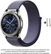 Blauw Nylon Bandje geschikt voor 20mm Smartwatches (zie compatibele modellen) van Samsung, Pebble, Garmin, Huawei, Moto, Ticwatch, Seiko, Citizen en Q – 20 mm blue nylon smartwatch strap