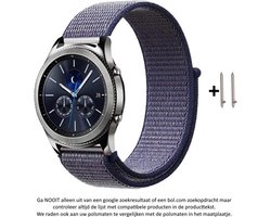 Blauw Nylon Bandje geschikt voor 20mm Smartwatches (zie compatibele modellen) van Samsung, Pebble, Garmin, Huawei, Moto, Ticwatch, Seiko, Citizen en Q – 20 mm blue nylon smartwatch strap