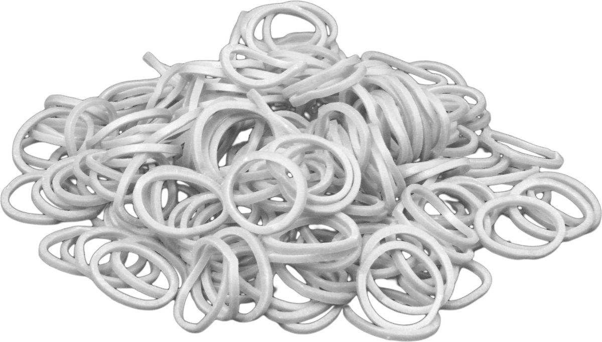1 kg - Elastiek - wit - diameter 15mm - breedte 1,5mm - in zak - ca 6000 stuks