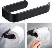 Toiletrolhouder Zwart - Toiletrolhouder zonder boren - Zelfklevend - WC Rolhouder - WC rol houder