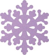 Sneeuwvlok 2 vilt onderzetters  - Lila - 6 stuks - ø 9,5 cm - Kerst onderzetter - Tafeldecoratie - Glas onderzetter - Cadeau - Woondecoratie - Tafelbescherming - Onderzetters voor