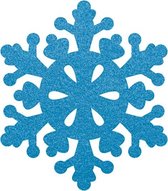 Sneeuwvlok 2 vilt onderzetters  - Lichtblauw - 6 stuks - ø 9,5 cm - Kerst onderzetter - Tafeldecoratie - Glas onderzetter - Woondecoratie - Tafelbescherming - Onderzetters voor gla