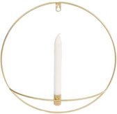 Gifts Amsterdam Kandelaar Wanddecoratie Britt 36 Cm Staal Goud/wit