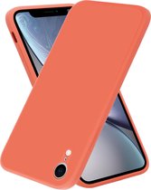 geschikt voor Apple iPhone Xr vierkante silicone case - oranje