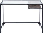 Evella Living - Laptoptafel transparant - Bureautafel zwart - Kantoor - Glas - Metaal - 100x40x75