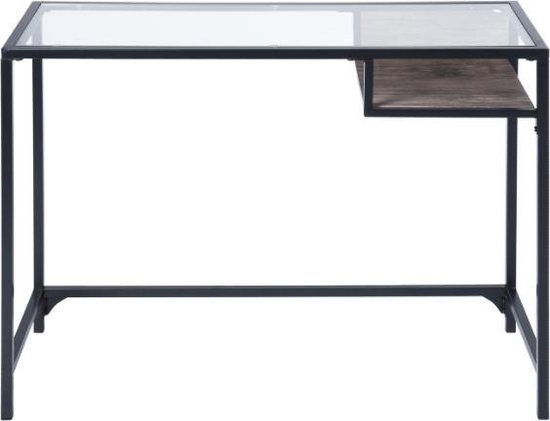 Evella Living - Laptoptafel transparant - Bureautafel zwart - Kantoor Glas - bol.com