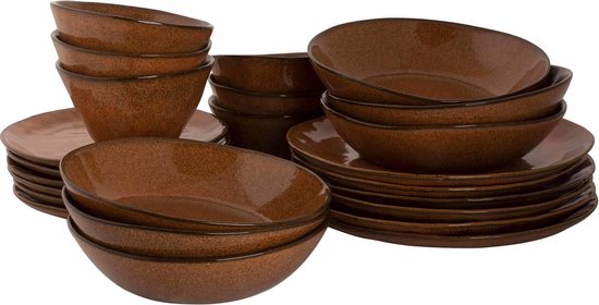 stoel naaimachine compact Palmer Serviesset Rustique Stoneware 6-persoons 24-delig Bruin | bol.com