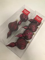 Luxe kersthangers - paars - 6 stuks