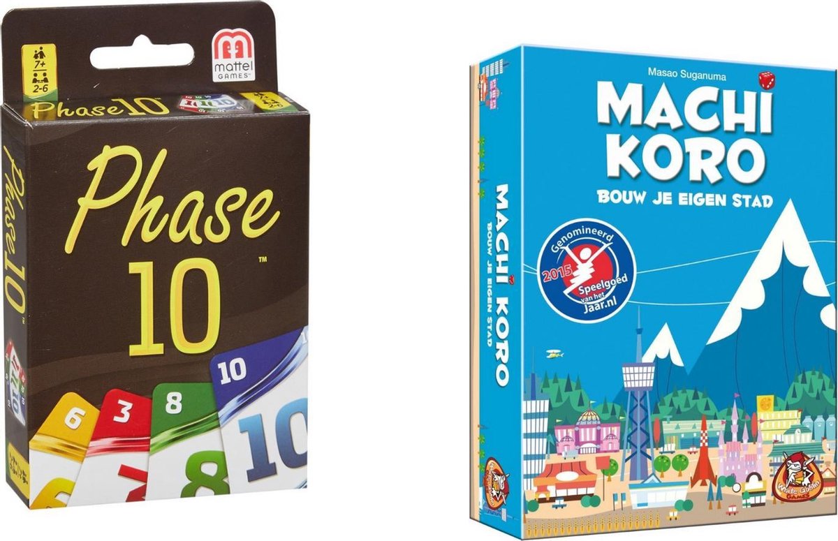 Spellenbundel - Kaartspel - 2 stuks - Phase 10 & Machi Koro Basisspel