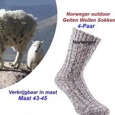 4-paar Norweger de orginele geitenwollen sokken- Maat 43-45