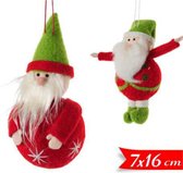 Kerstmannen als kerstboomhangers | 2 sets / 4 stuks | 16 cm hoog