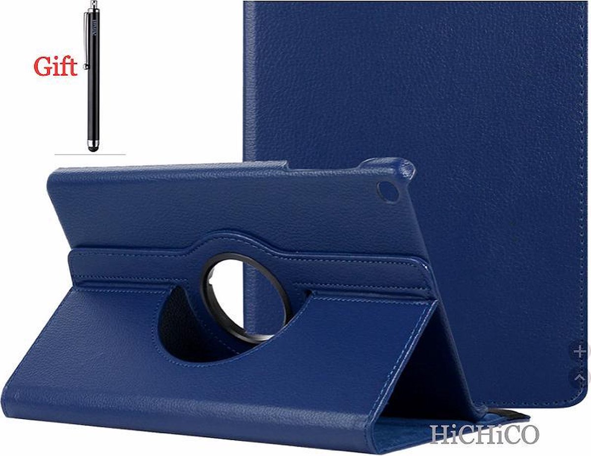 Samsung Galaxy Tab S5e T720/725 HiCHiCO Tablet Hoes Donker Blauw Met 360° draaistand en Stylus Pen