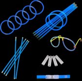 Glow sticks - Breekstaafjes - Glow in the dark sticks  - 100 stuks incl. 10 brilmonturen - Blauw