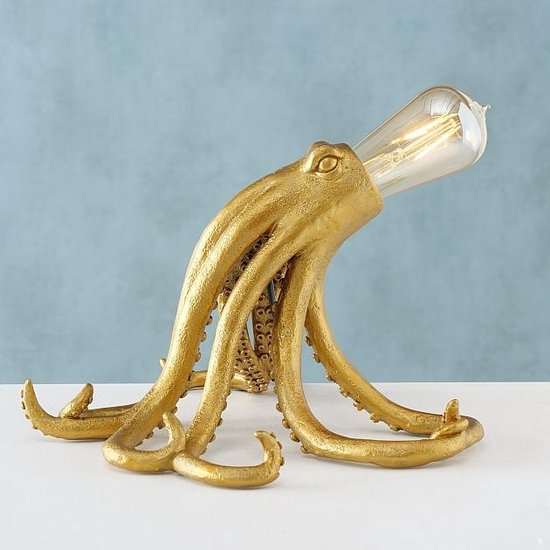 Componeren fascisme Aan het water lamp - Octopus - Inktvis - Goud - 34cm - incl. bol lamp - Led | bol.com