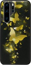 ADEL Siliconen Back Cover Softcase Hoesje Geschikt voor Huawei P30 Pro - Vlinder Goud