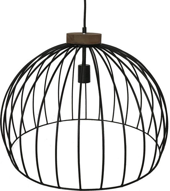 KRAM. | Hanglamp bol draad / wire metaal M | Ø 50 cm | E27 | Zwart | bol.com