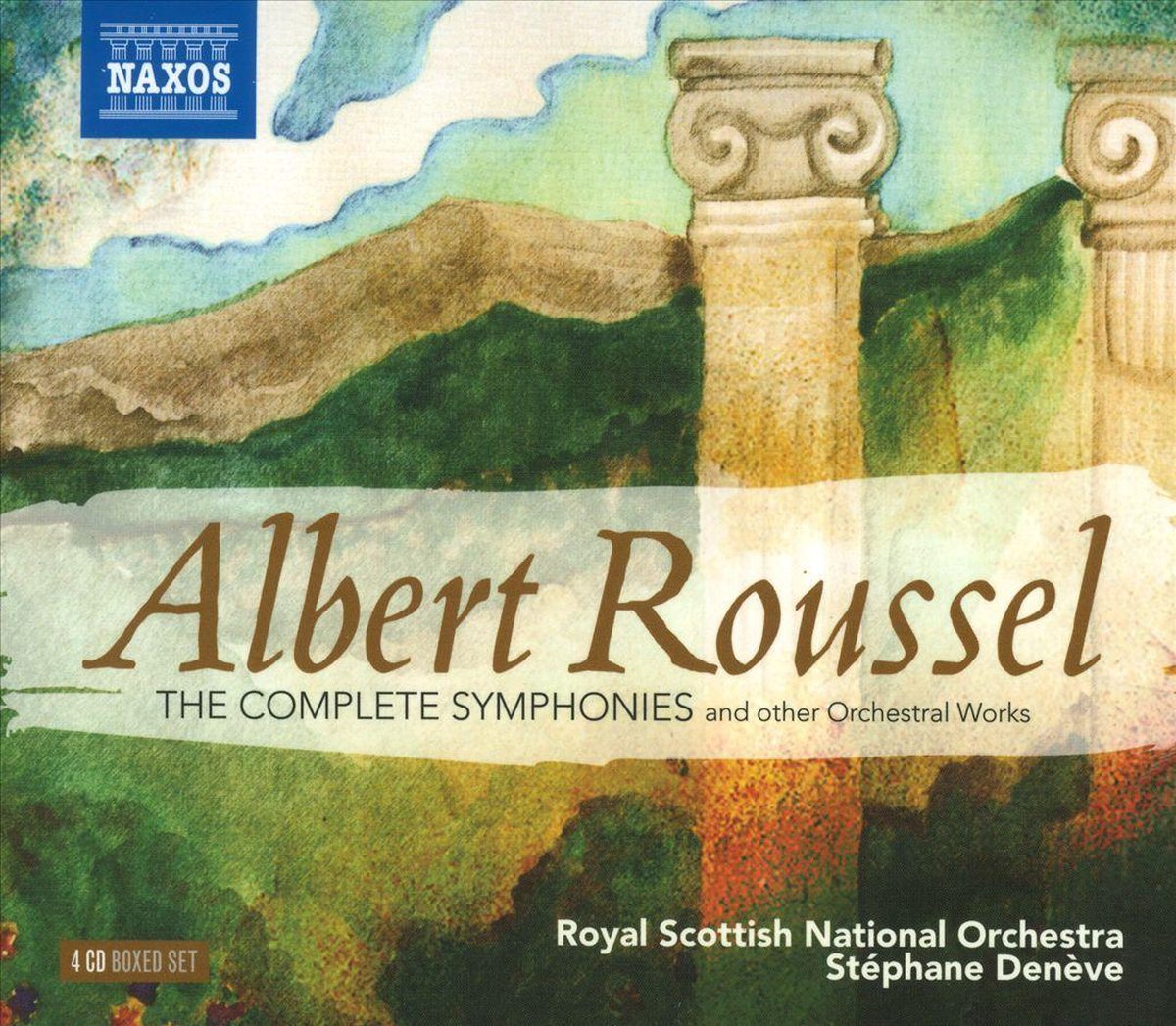 Box set cover of the Symphonies by Albert Roussel from Stephane Deneve and the Royal Scottish National Orchestra on Naxos