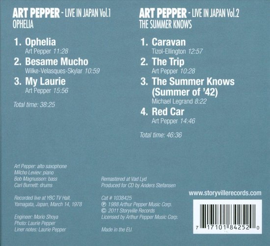 Art Pepper - Live In Japan