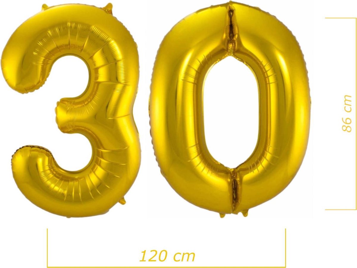 Ballon Cijfer 30 Jaar Goud Verjaardag Versiering Gouden Helium Ballonnen  Feest... | bol.com