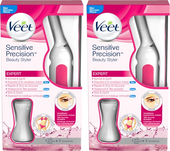 Bundel 2 stuks Sensitive Precision Beauty Styler Roze, Wit precisietrimmer | bol.com