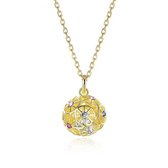 CHARO Swarovski Ketting - 45 cm - Bal - Goud - Kristal