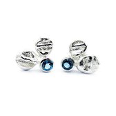 S925 Zilveren oorbellen - Oorknop met edelsteen - Blauwe Topaas 3 mm- London Blue Topaas