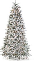 Besneeuwde Kunstkerstboom met warme LED verlichting - Flock LED - Lengte 270 cm - met geintegreerd 550 warm schijnende LED lampjes - 1880 takken