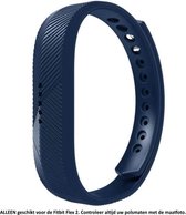 Siliconen Bandje Blauw voor Fitbit Flex 2 - Kliksluiting – Armband Blue - Maat: zie maatfoto