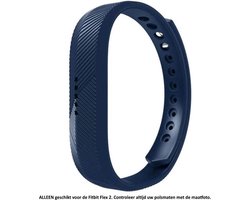 Siliconen Bandje Blauw geschikt voor Fitbit Flex 2 - Kliksluiting – Armband Blue - Maat: zie maatfoto