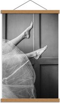 Schoolplaat – Ballerina Voetjes ( Zwart Wit) - 40x60cm Foto op Textielposter (Wanddecoratie op Schoolplaat)