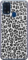 Samsung M31 hoesje siliconen - Luipaard grijs | Samsung Galaxy M31 case | grijs | TPU backcover transparant