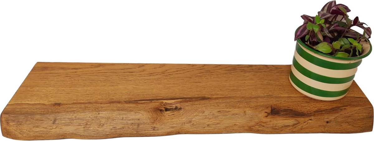 Zwevende Boekenplank Wandplank boomstam model van massief hout inclusief 2  plankendragers | bol
