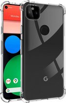 Hoesje geschikt voor Google Pixel 5 - Anti Shock Proof Siliconen Back Cover Case Hoes Transparant