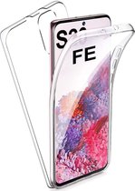 Hoesje geschikt voor Samsung Galaxy S20 FE - 360 Graden Case 2 in 1 Hoes Transparant + Ingebouwde Siliconen TPU Cover Screenprotector