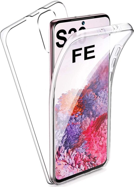 Hoesje geschikt voor Samsung Galaxy S20 FE - 360 Graden Case 2 in 1 Hoes Transparant + Ingebouwde Siliconen TPU Cover Screenprotector
