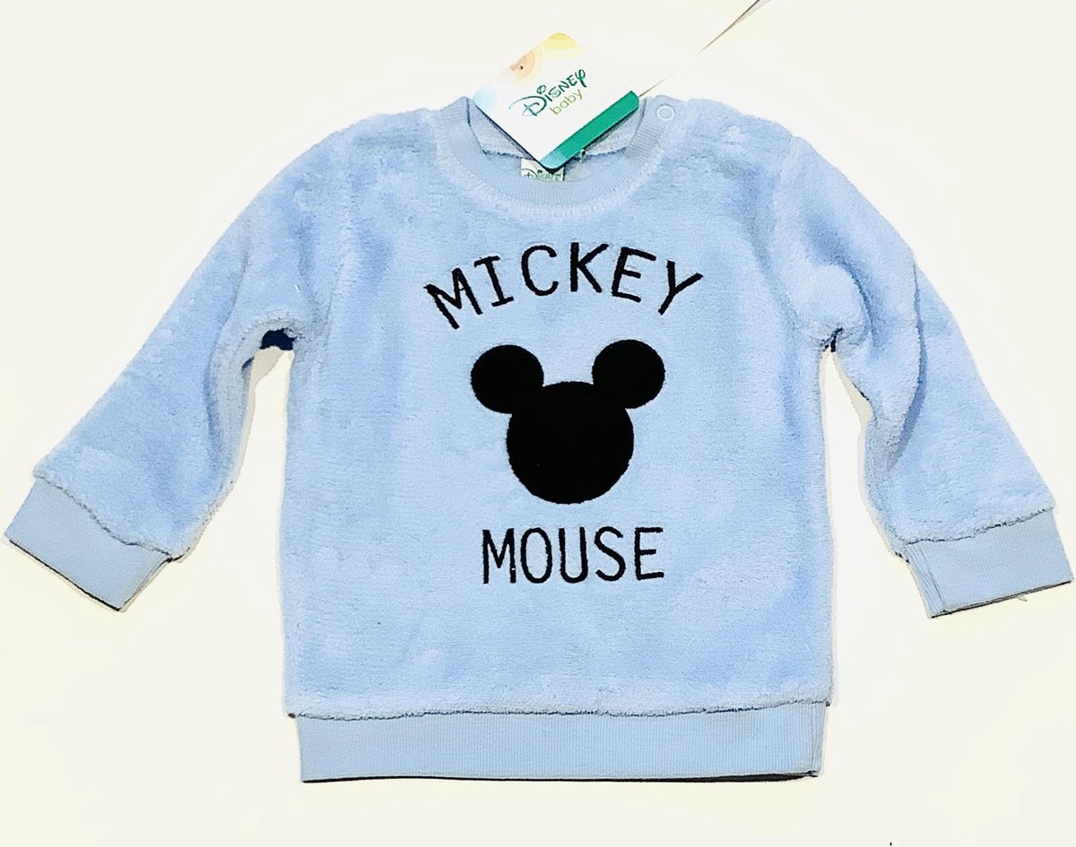 Disney Mickey Mouse sweater coral fleece blauw maat 86 (24 maanden)