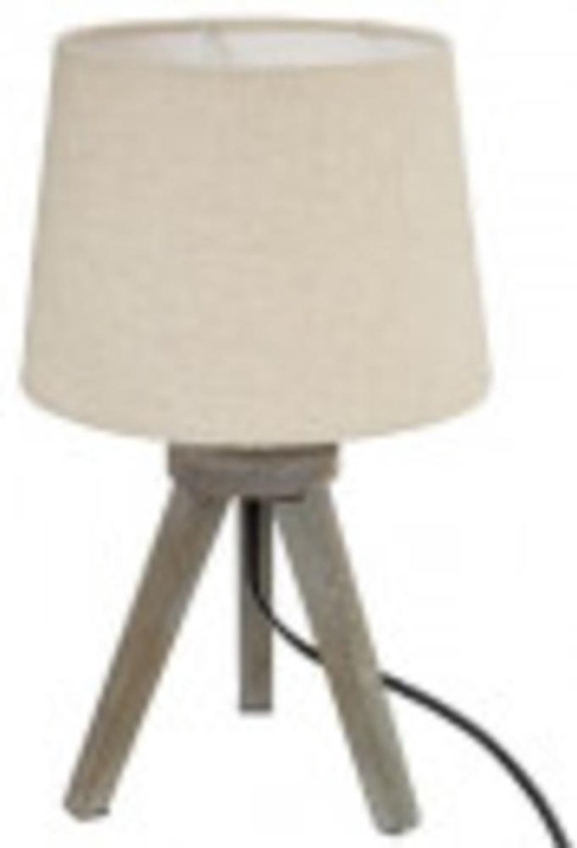 Atmosphera - Tafellamp - Nachtlamp - Mini Tafellamp met Houten Poten - Design Bedlamp - Sfeerverlichting Binnen - Kleine Tafellamp Modern - E14 - 25W - Hout - ca. Ø18.5 x 30.5-32 cm - Ivoor