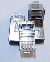 TeleBeni 10 X Afgeschermde UTP netwerk connector RJ45 stekker krimpconnector