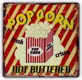 HAES deco - Retro Metalen Muurdecoratie - Popcorn - Western Deco Vintage-Decoratie - 30 x 30 x 0,3 cm - WD690