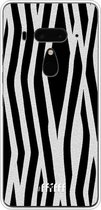 HTC U12+ Hoesje Transparant TPU Case - Zebra Print #ffffff